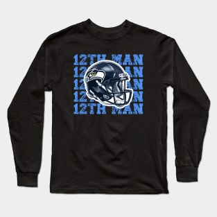 Seattle Seahawks Helmet 12th Man Long Sleeve T-Shirt